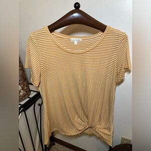 Mustard yellow striped blouse